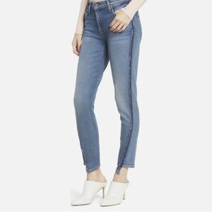 7 for all mankind luxe vintage skinny ankle jeans asymmetrical angled cuff 27